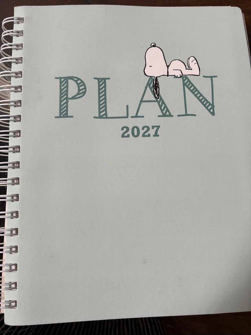 Peanuts 2027 planner with 2 pegs of stickers